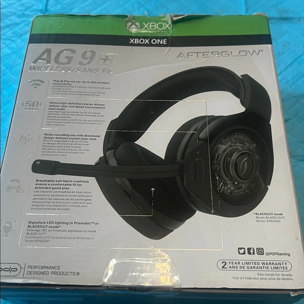 Afterglow AG9+ Wireless Headset for Xbox One - Black